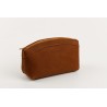 Small leather toiletry bag brown