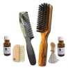 Combined(++) "half-long" horn comb & boar bristle brush