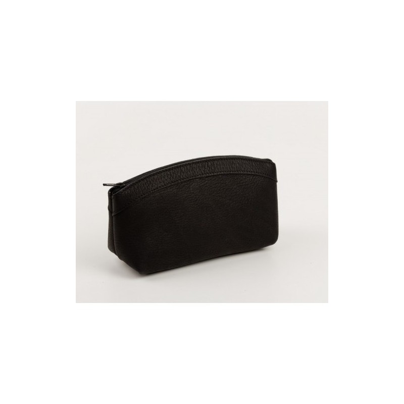 Grande trousse de toilette en cuir noir en promo