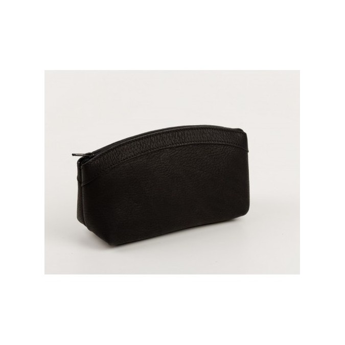 Grande trousse de toilette en cuir noir en promo